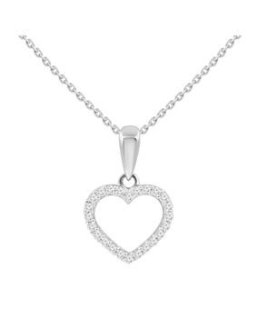 Lykka Elegance valkokultainen timanttikaulakoru sydän