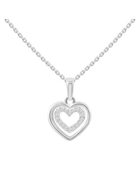 Lykka Elegance valkokultainen sydän timanttikaulakoru