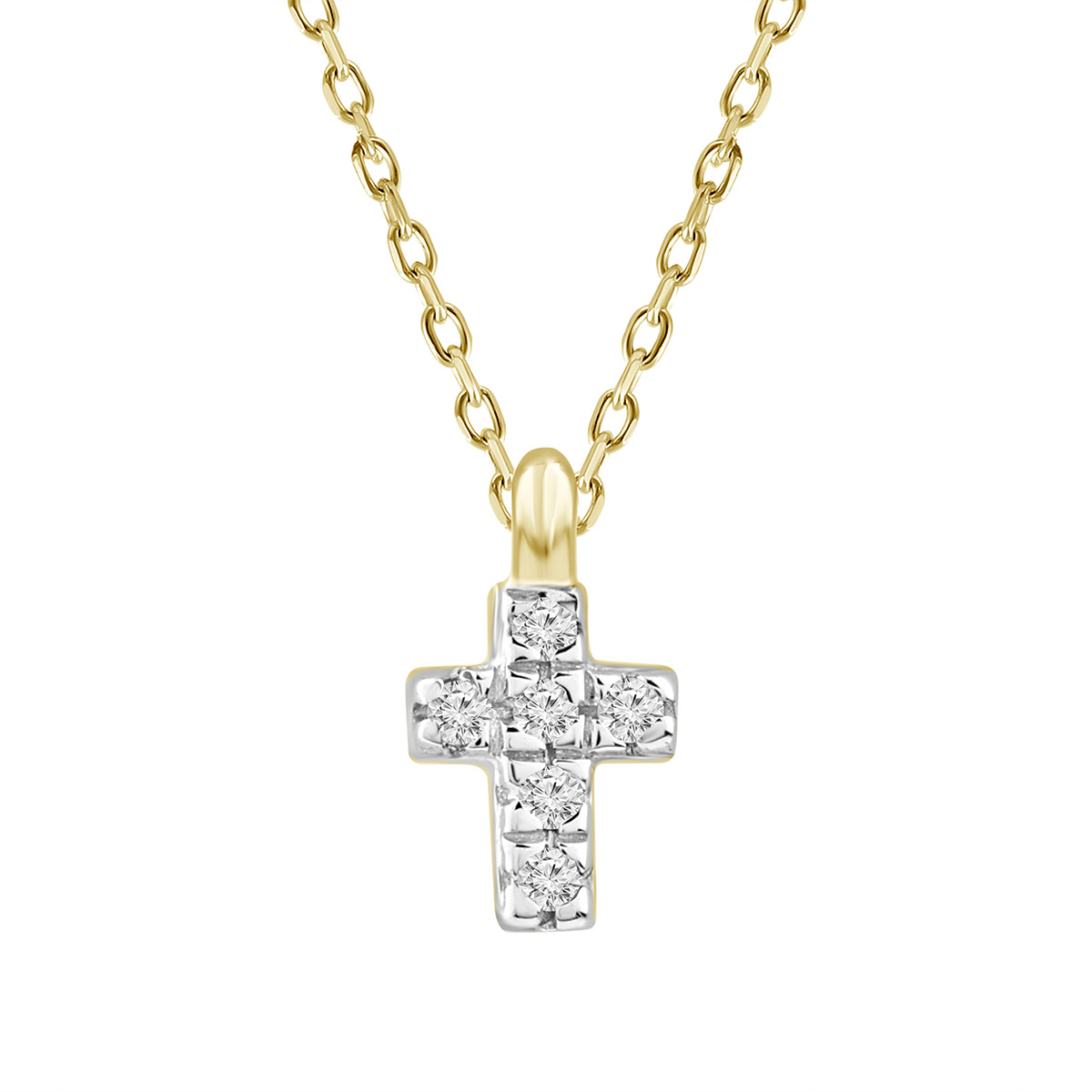 Lykken Elegance kultainen risti timanttikaulakoru 0.02 ct