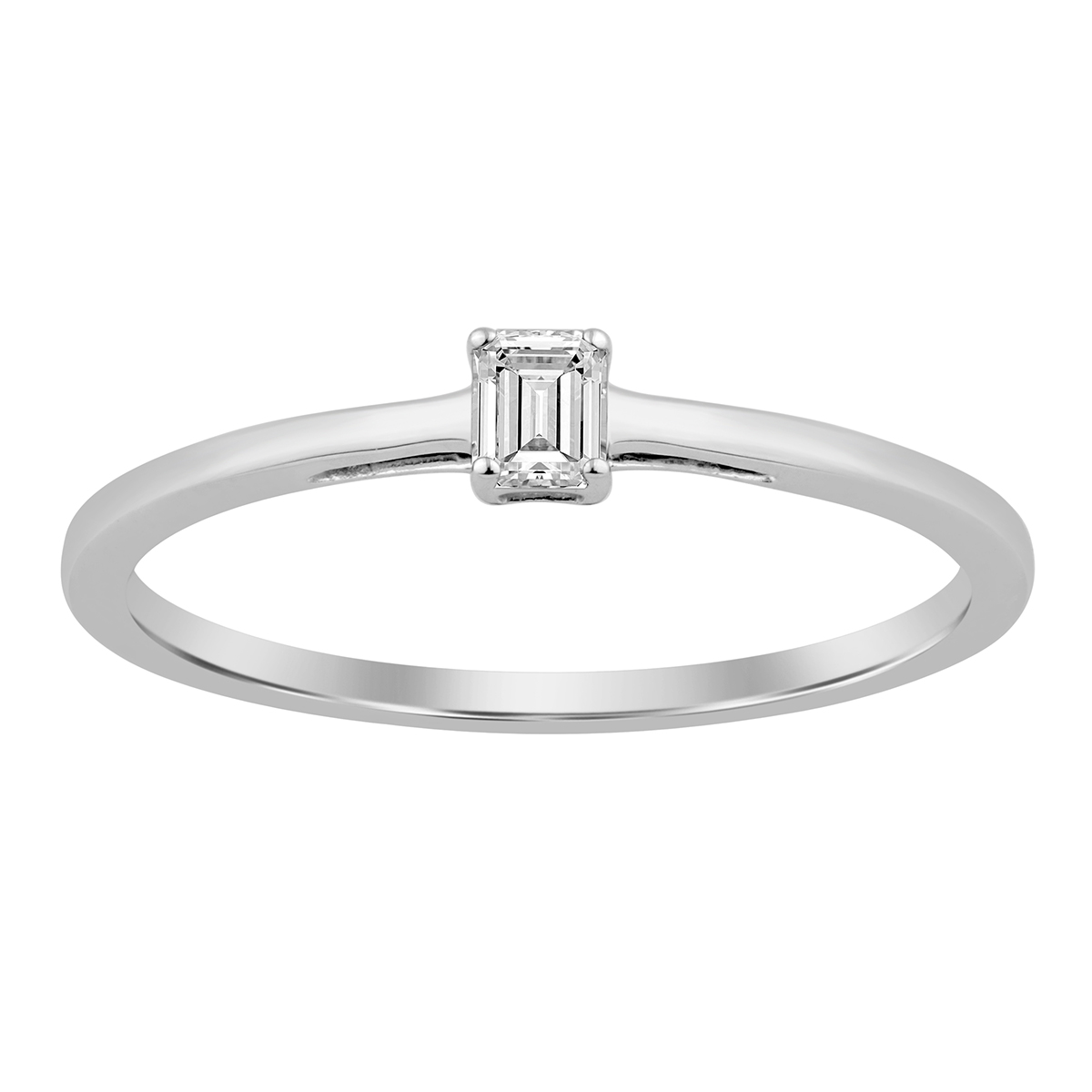 Lykka Elegance valkokultainen timanttisormus solitaire 0,11 ct