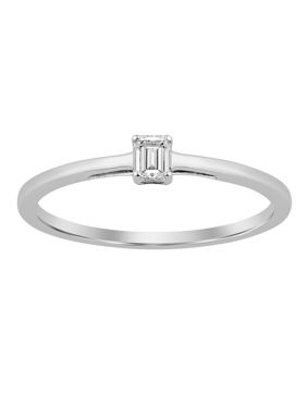Lykka Elegance valkokultainen timanttisormus solitaire 0,11 ct