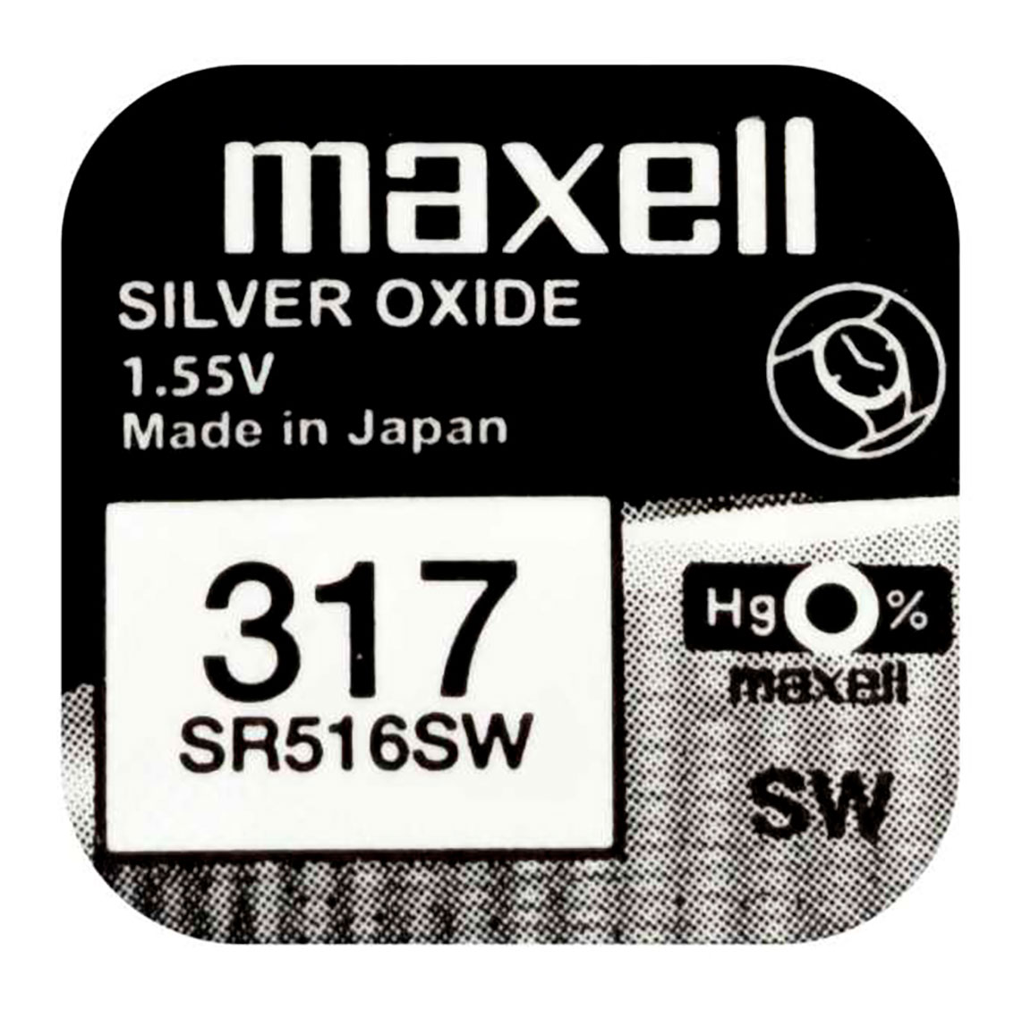 Maxell SR516SW hopeaoksidiparisto 317
