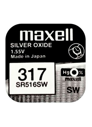 Maxell SR516SW hopeaoksidiparisto 317