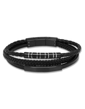 Ace of Spades musta rannekoru laatalla nahka/teräs SSLB-109B