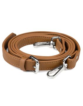 Aarni hirvennahkainen olkahihna konjakki/hopea