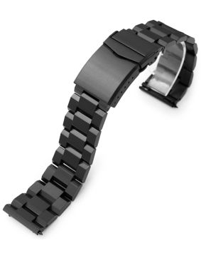 MiLTAT Hexad (Pull-Twist) Black DLC straight end 24 mm teräsranneke SS242220BLC169S