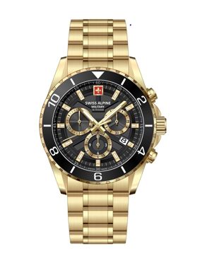 Swiss Alpine Military Sentinel Chronograph Gold Black 7073.9117