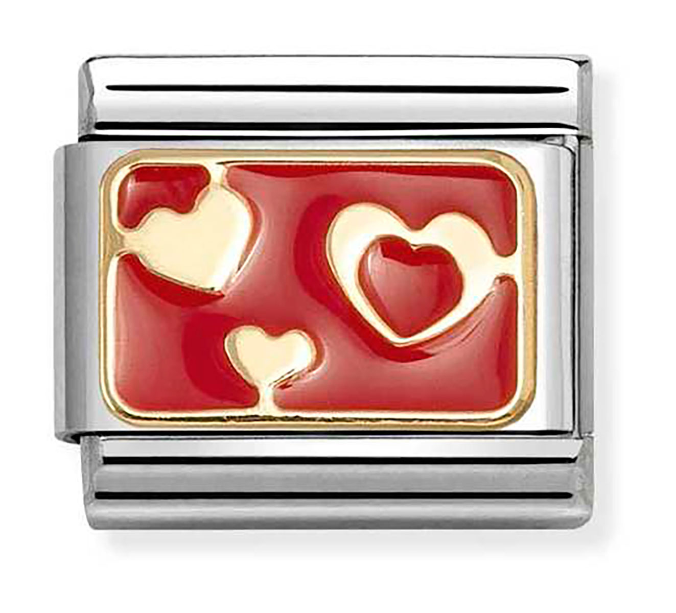 Nomination Composable Classic Plates Red Gold Hearts 030284/74