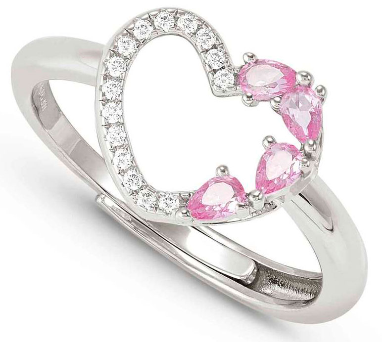 Nomination Shine Me Up hopeasormus kirkas/pinkki sydän 241900/004