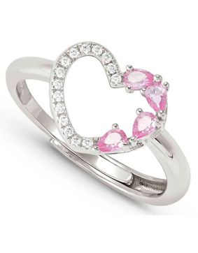 Nomination Shine Me Up hopeasormus kirkas/pinkki sydän 241900/004