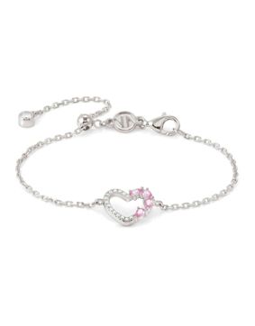 Nomination Shine Me Up hopea rannekoru kirkas/pinkki sydän 241901/004