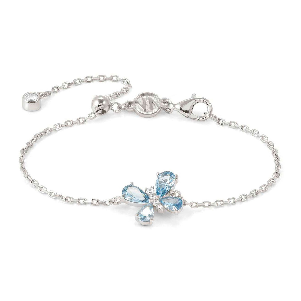 Nomination Shine Me Up hopea rannekoru kirkas/vaaleansininen perhonen 241901/005