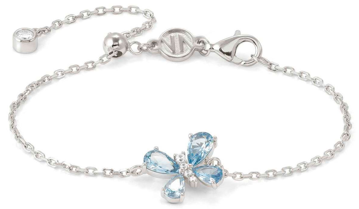 Nomination Shine Me Up hopea rannekoru kirkas/vaaleansininen perhonen 241901/005