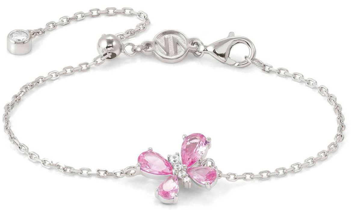 Nomination Shine Me Up hopea rannekoru kirkas/pinkki perhonen 241901/007