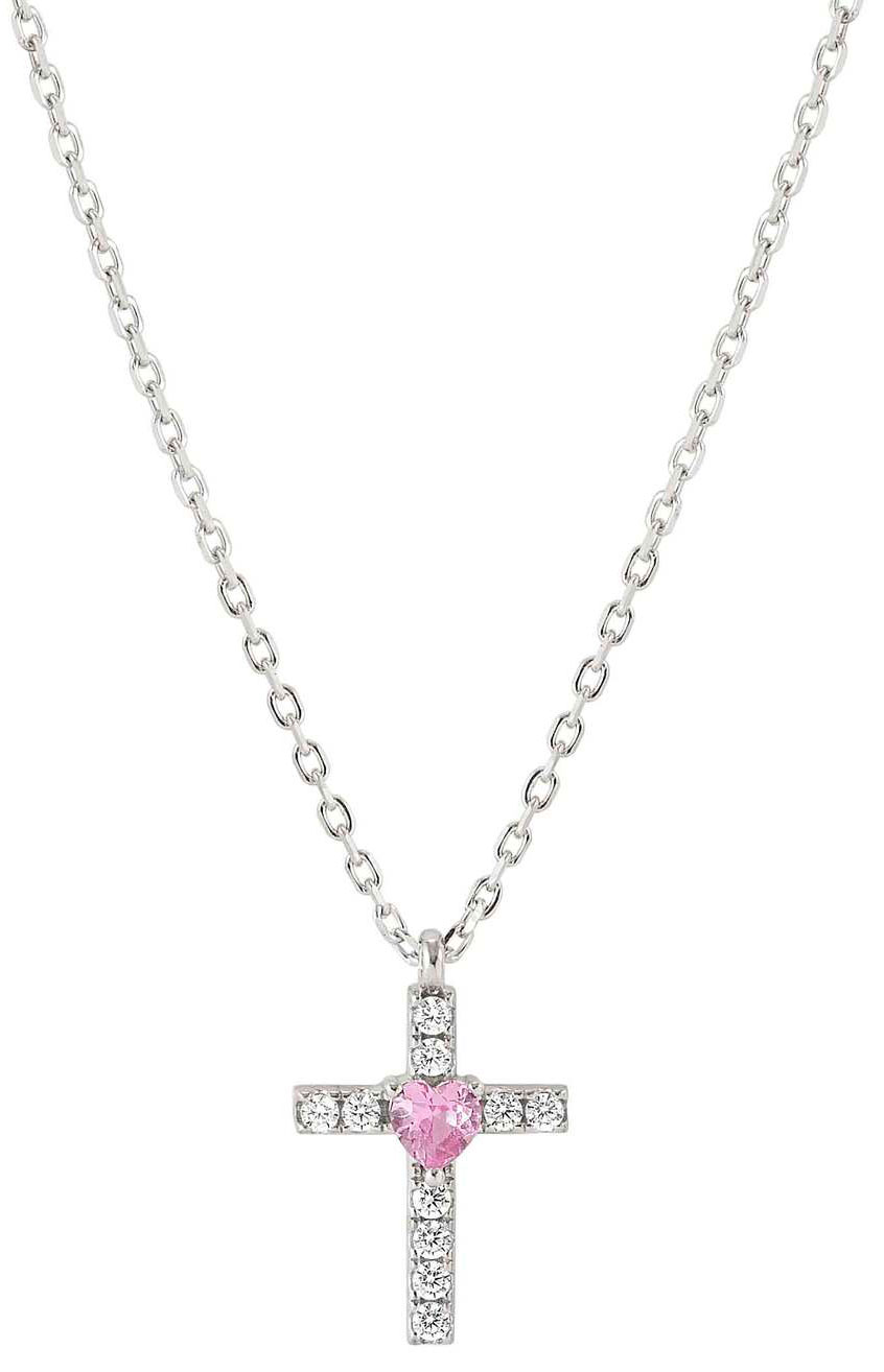 Nomination Shine Me Up hopea kaulakoru kirkas/pinkki risti 241902/002