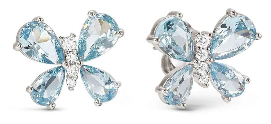 Nomination Shine Me Up hopea korvakorut kirkas/vaaleansininen perhonen 241903/005