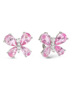 Nomination Shine Me Up hopea korvakorut kirkas/pinkki perhonen 241903/007