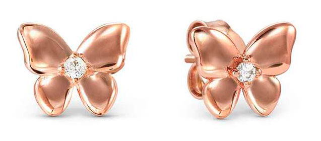 Nomination Sweetmadame hopea korvakorut ruusukullattu perhonen 242012/041