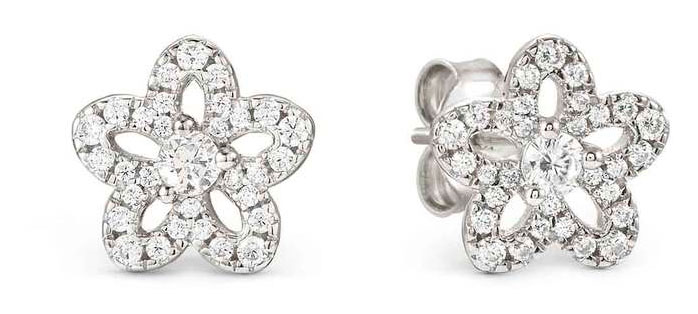 Nomination Sweetmadame hopea korvakorut pavé kukka 242013/010