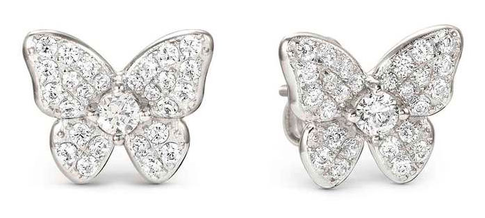 Nomination Sweetmadame hopea korvakorut pavé perhonen 242013/040