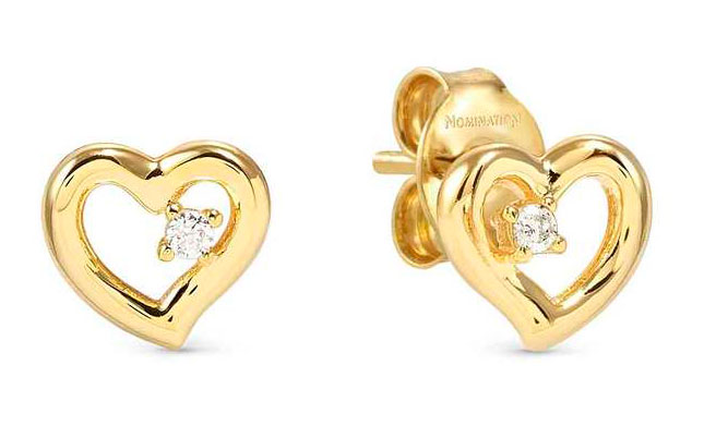 Nomination Dreams kullatut sydänkorvakorut 242603/006