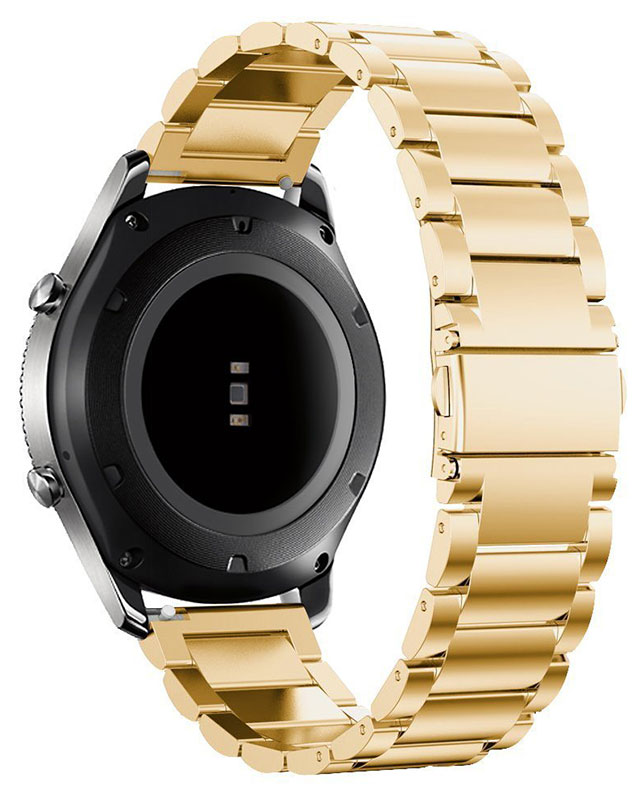 Tiera teräsranneke linkkulukolla ja pikajousinastoilla 22 mm - PVD kulta