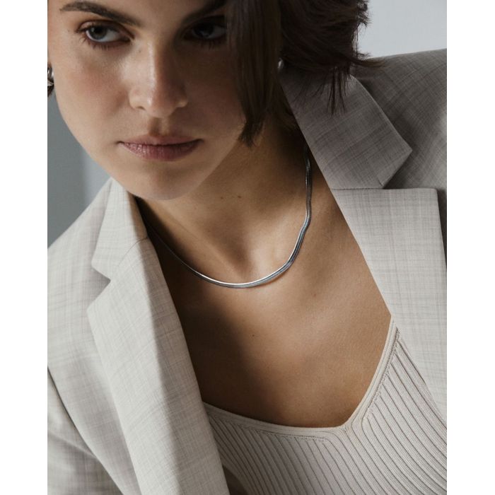 Thin Snake Silver Necklace