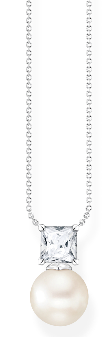 Thomas Sabo Pearls and chains pearl with white stone silver helmikaulakoru KE2163-167-14-L45V