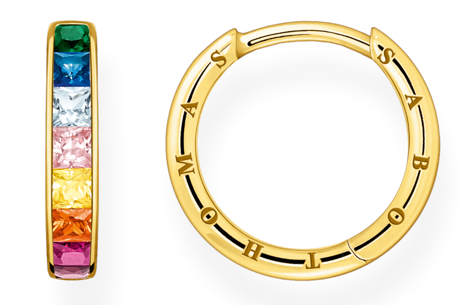 Thomas Sabo Rainbow Heritage colourful stones pave gold korvakorut CR668-996-7