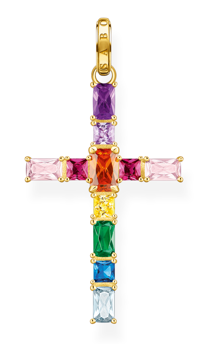 Thomas Sabo Rainbow Heritage pendant cross colourful stones riipus PE939-996-7