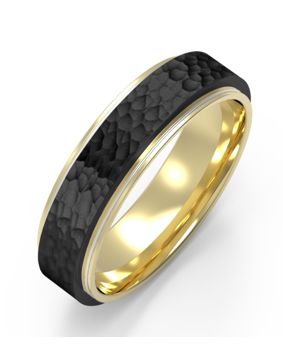 Bosie kaksivärinen taottu titaanisormus TICM-PVD-042KK&M/6