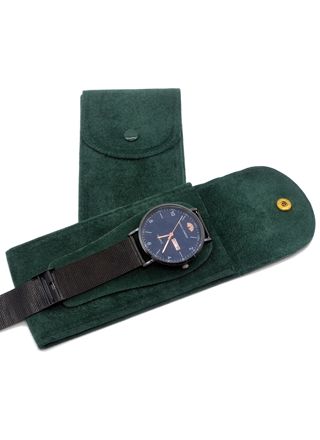 Tiera matkapussi kellolle samettia vihreä