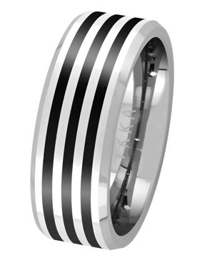Kaksivärinen tungsten flakkasormus 8 mm