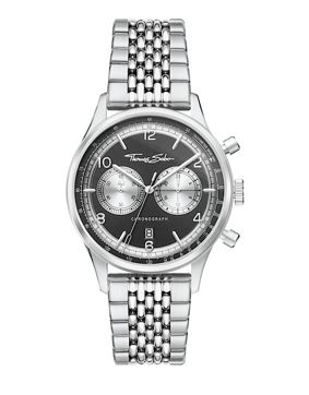 Thomas Sabo Rebel at heart Chronograph silver black WA0375-201-203-40 MM