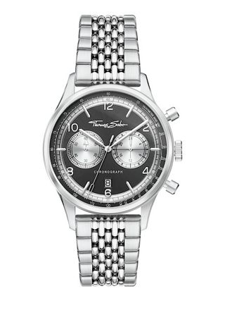 Thomas Sabo Rebel at heart Chronograph silver black WA0375-201-203-40 MM