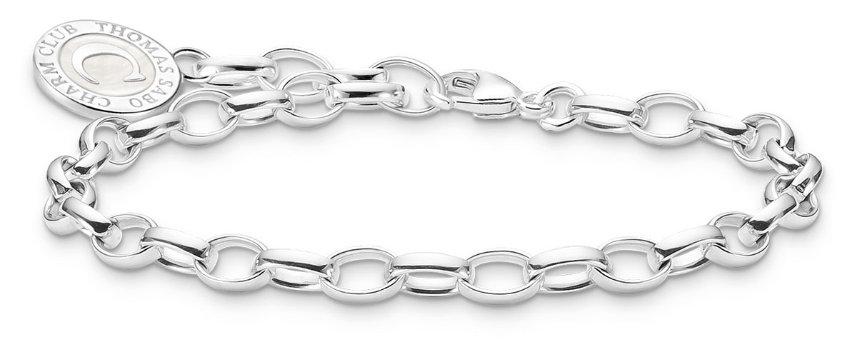 Thomas Sabo Charm Club Charmista shimmering white enamel silver keräilyrannekoru X0287-007-21