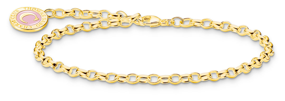 Thomas Sabo Charm Club Charmista keräilyrannekoru kulta pinkki X2088-427-39
