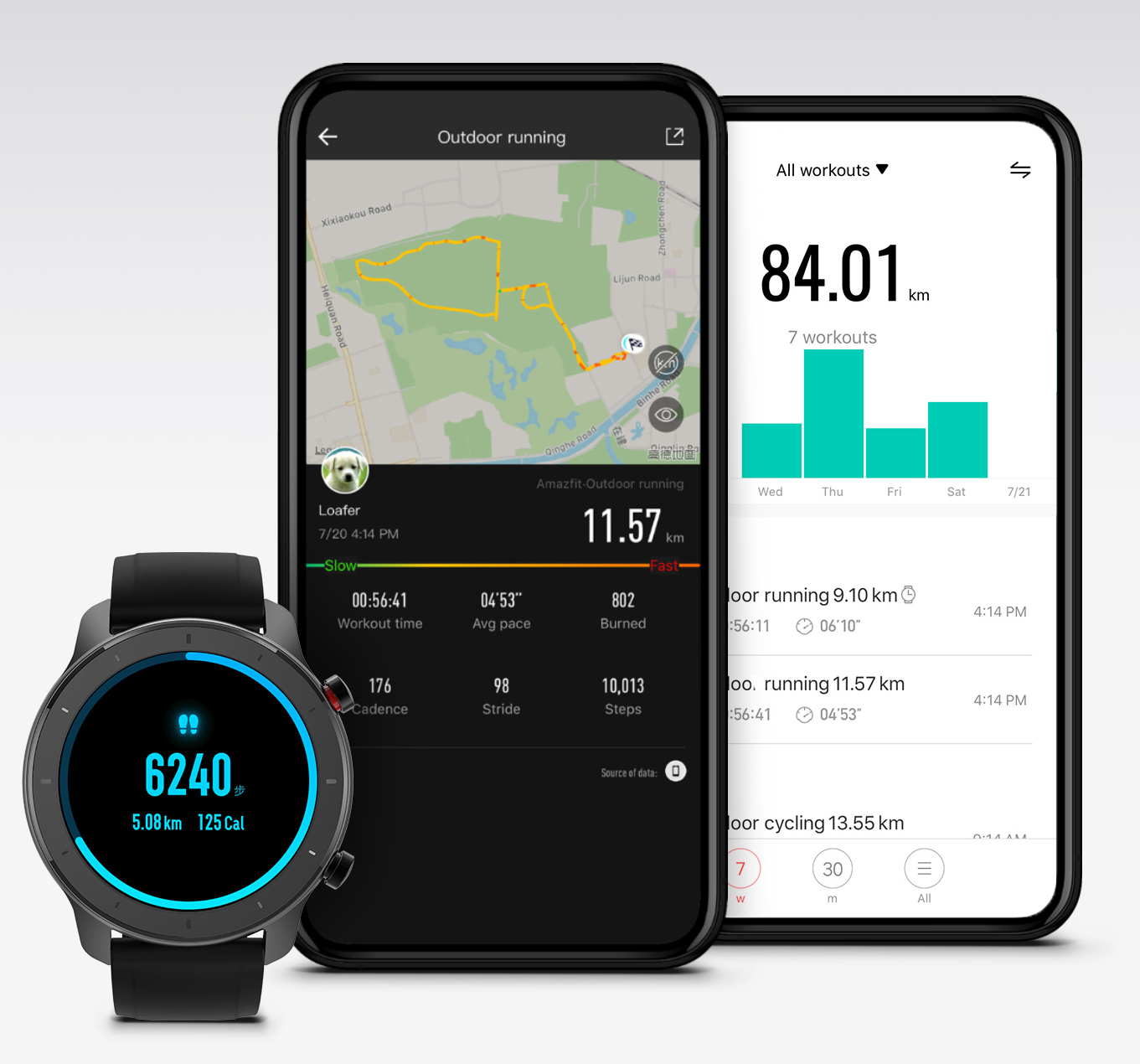 Amazfit GTR 42mm Starry Black lykello A1910 W1910TY1N Keskisen