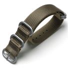 Tiera khaki ZULU-ranneke - matta hopea solki ja lenkit 22 mm