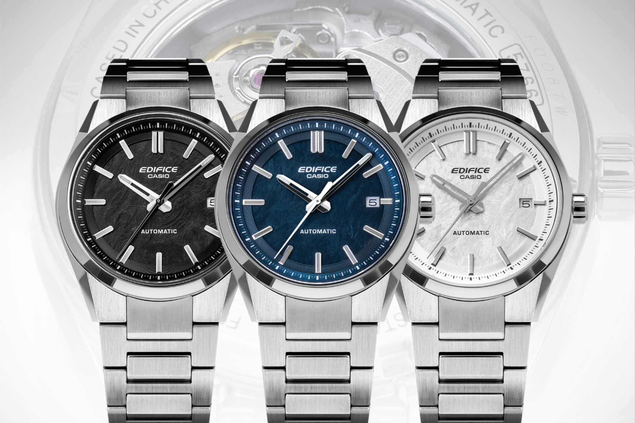 Casio Edifice EFK-110 Automatic -uutuudet vierekkäin
