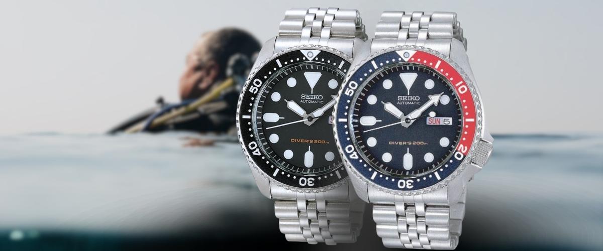 vasemmalla Seiko SKX007 ja oikealla Seiko SKX009