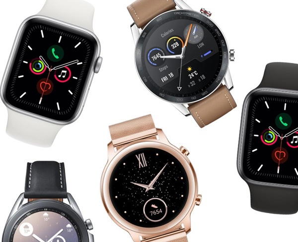 smart watches on a white background