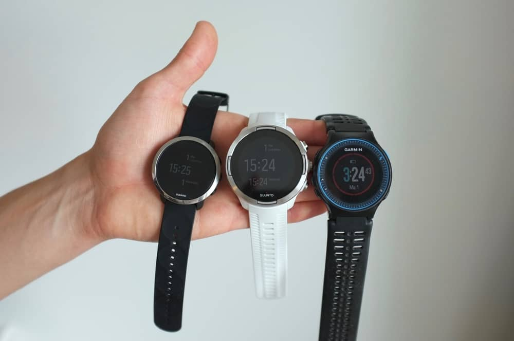 Suunto 9 Baro koko verrattuna Fitness 3 ja Garmin Forerunner