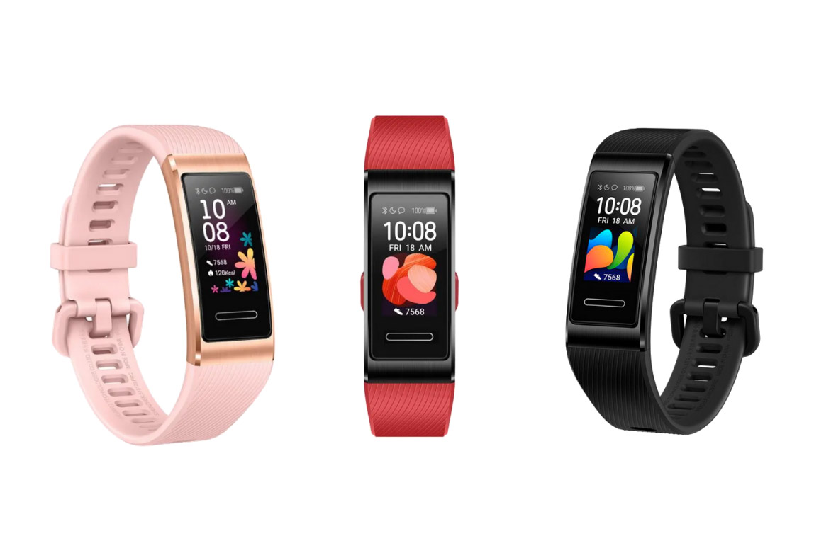Huawei Band 4 Pro white, red and pink