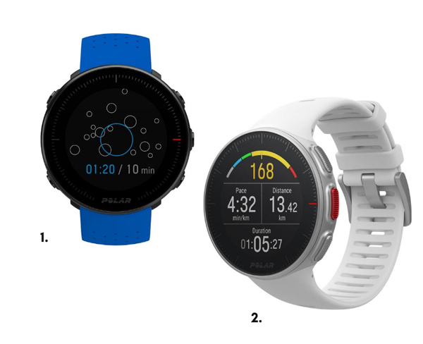 Polar Vantage M Blue ja Polar Vantage V White
