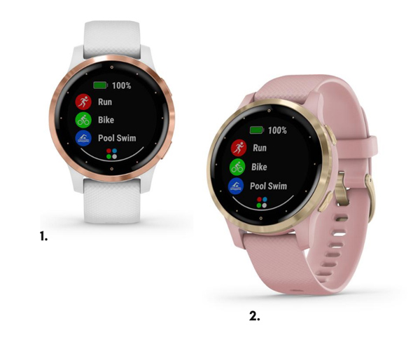 Garmin Vivoactive 4S White ja Garmin Vivoactive 4S Rose