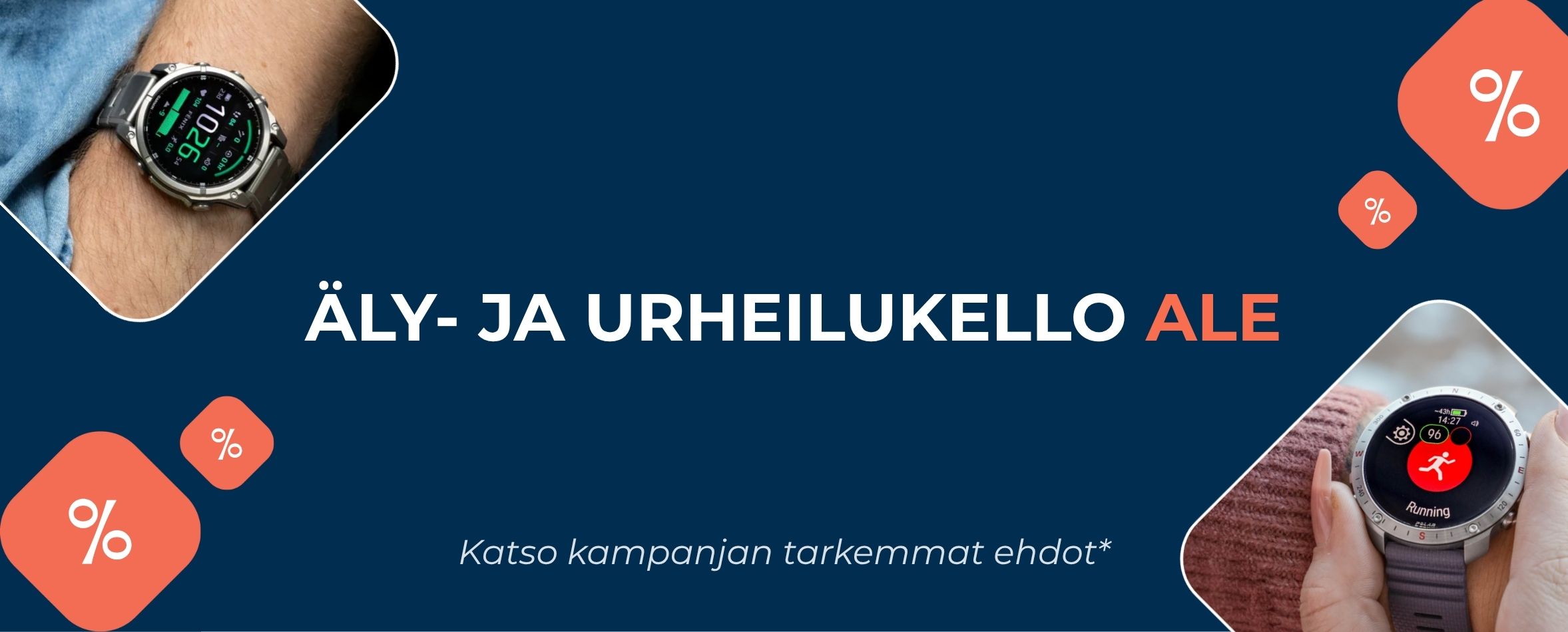 Urheilu- ja älykello -kampanja on täällä! Kampanja voimassa 31.8. asti