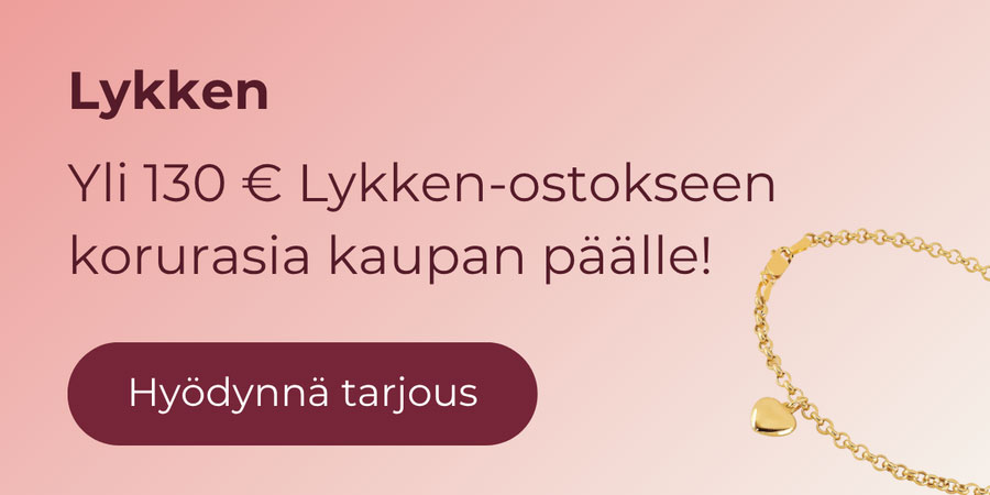 Yli 130 € Lykken-ostokseen korurasia kaupan päälle