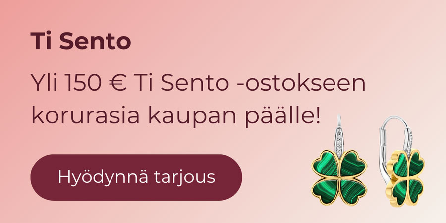 Yli 150 € Ti Sento -ostokseen korurasia kaupan päälle