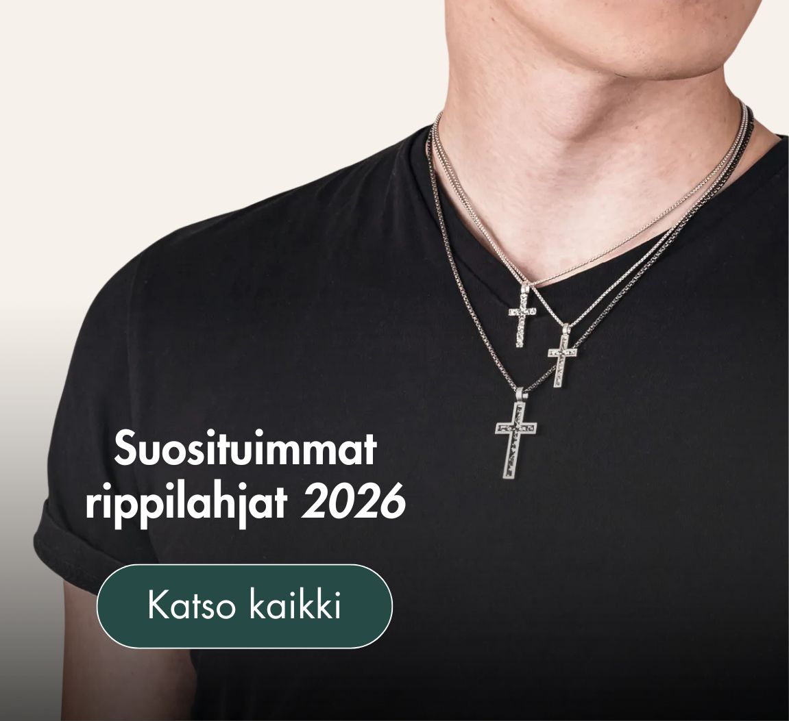 Kaulakoru miehen kaulassa